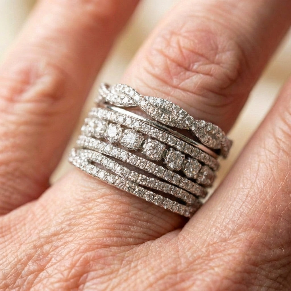 A Vintage Layered Zirconia Ring