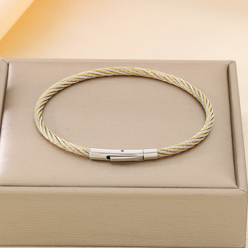 Twisted Two Tone Bracelet