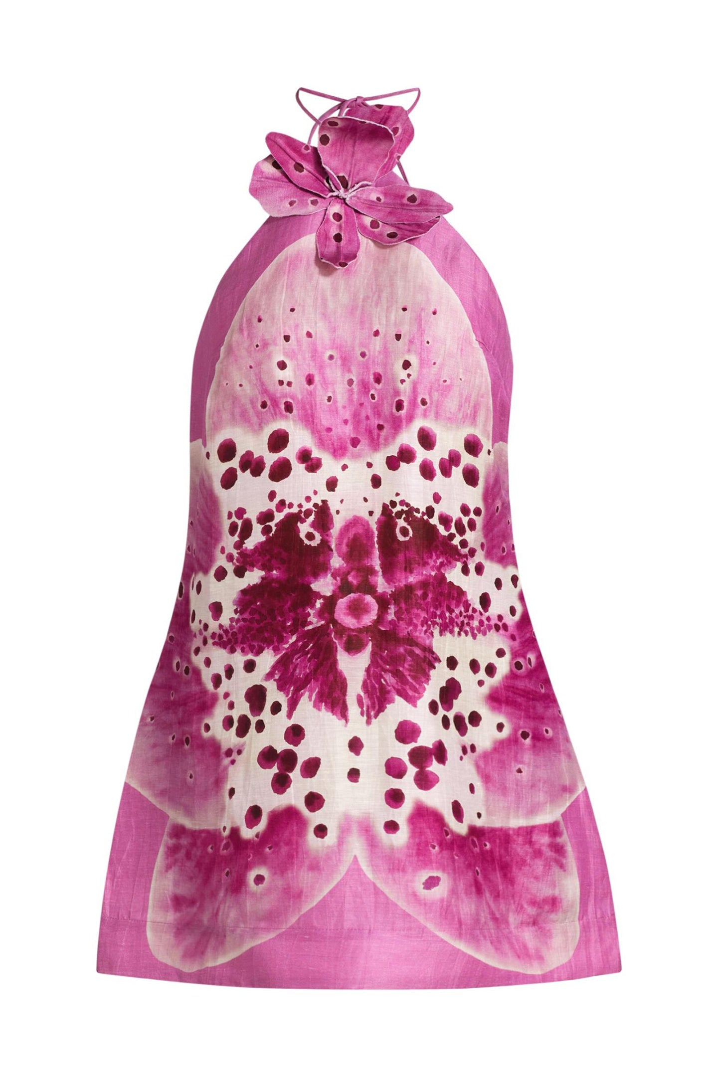 Veronica Applique Halter Mini Dress