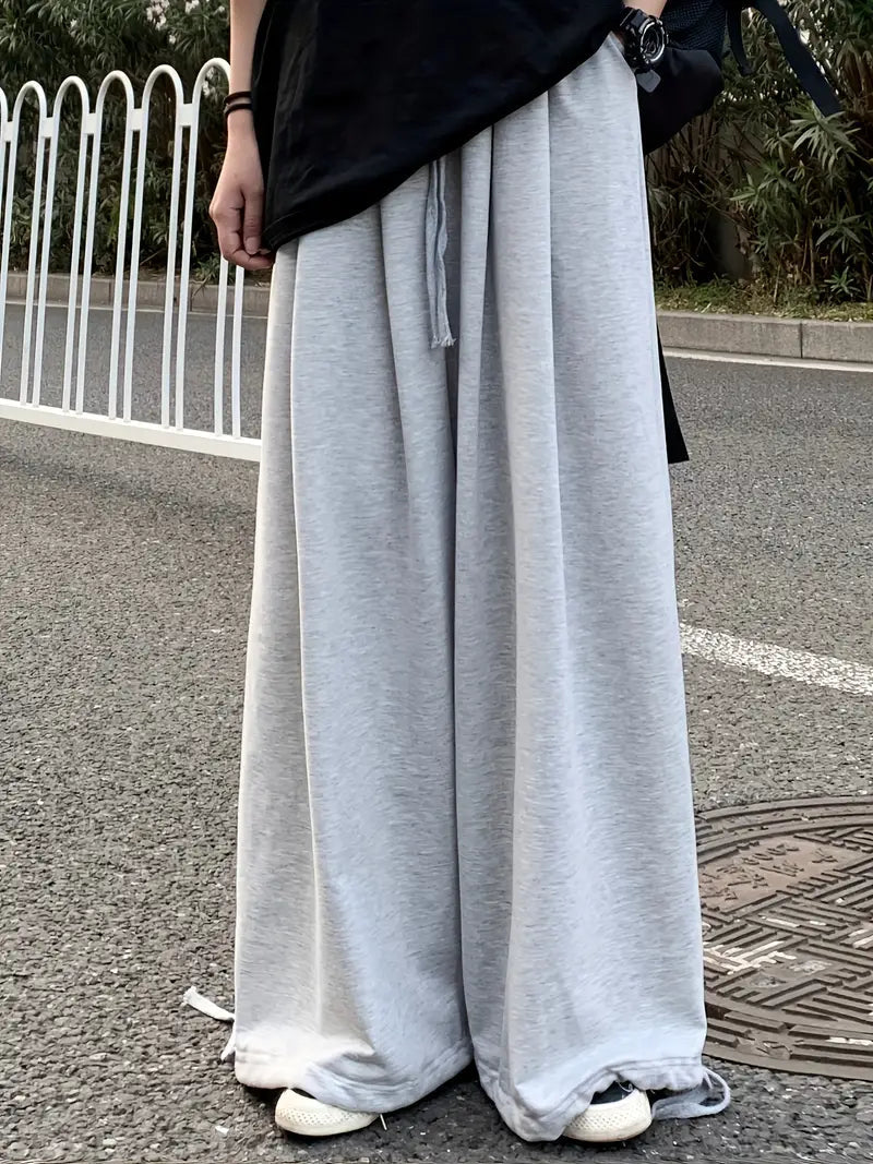 Color Retro Sport Drawstring Baggy Sweatpants