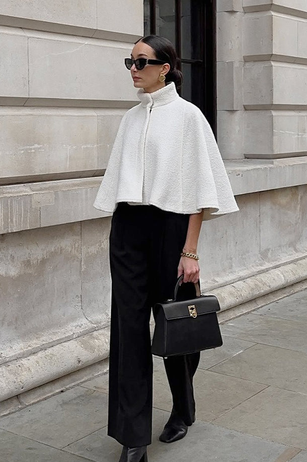 High Collar Short Cape Coat