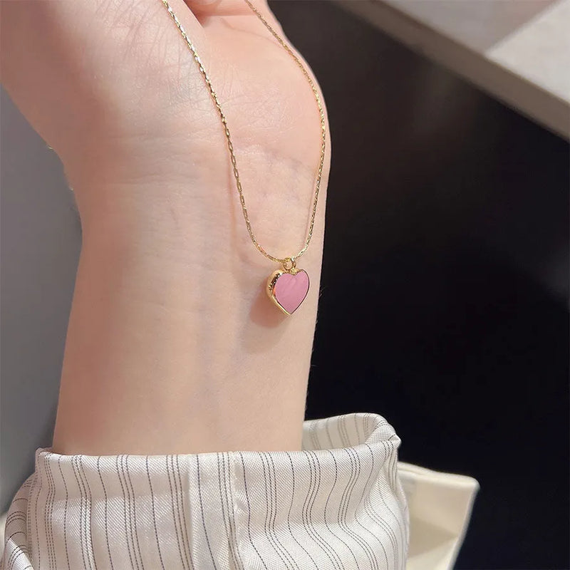 Romantic Pink Heart Necklace