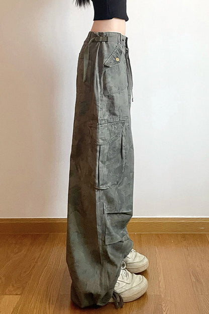 Camo Wide-leg Cargo Pant
