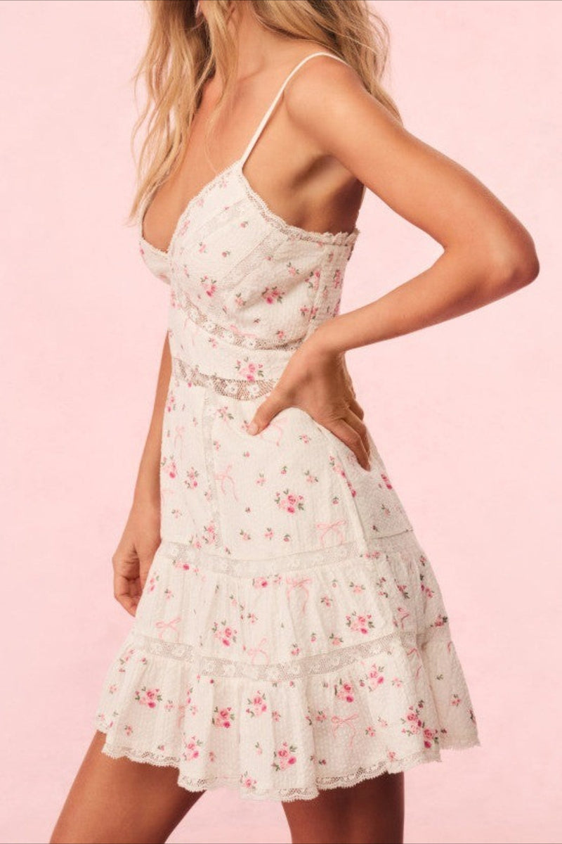 Lace Print Mini Dress