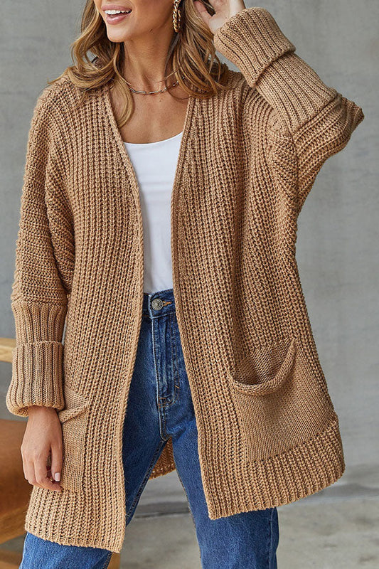Loose Mid Length Sweater Cardigan Coat Large Size