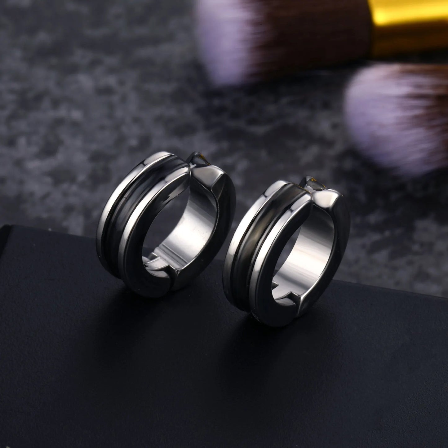 Modern Two Tone Earrings