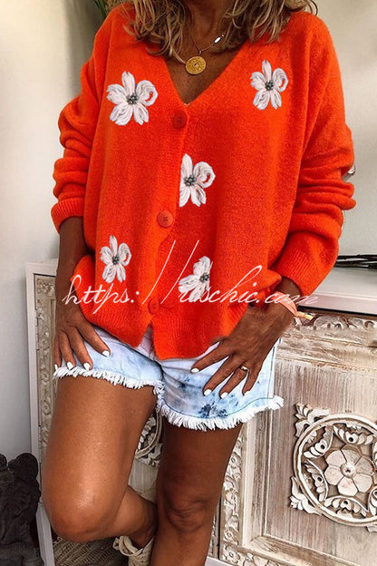 Knit Single Breasted Long Sleeved Cardigan Coats