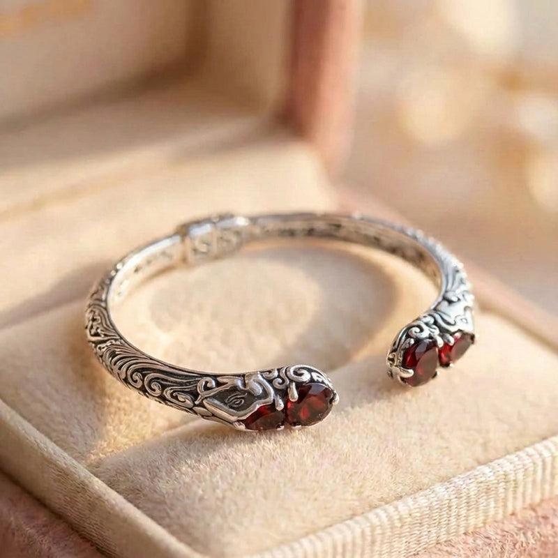 Vintage Open Red Crystal Bracelet