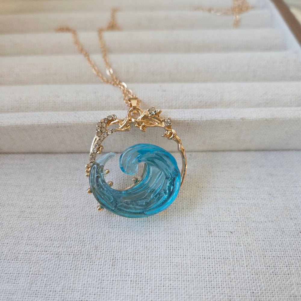 Elegant Blue Wave Necklace