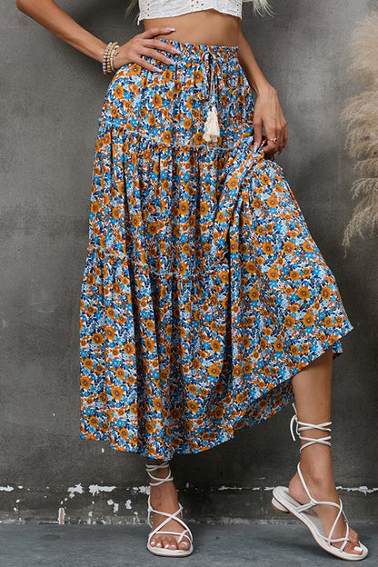 Fungus Lace Stitching Layered Skirt Tassel Seaside Holiday Beach Skirt
