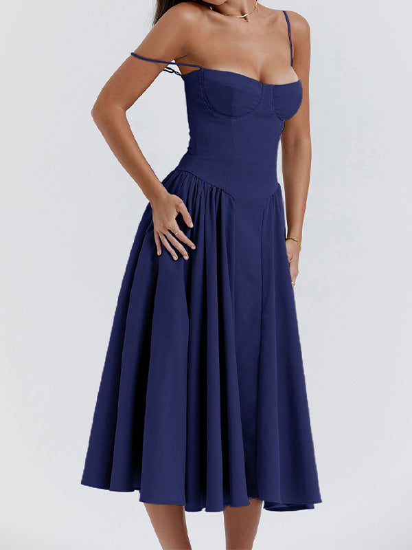 Navy Blue Cami Midi Dress