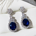 Elegant Oval Crystal Dangle Drop