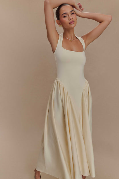 Sharissa — Midi Dress With Sculpted Straps and Comfortable Fit