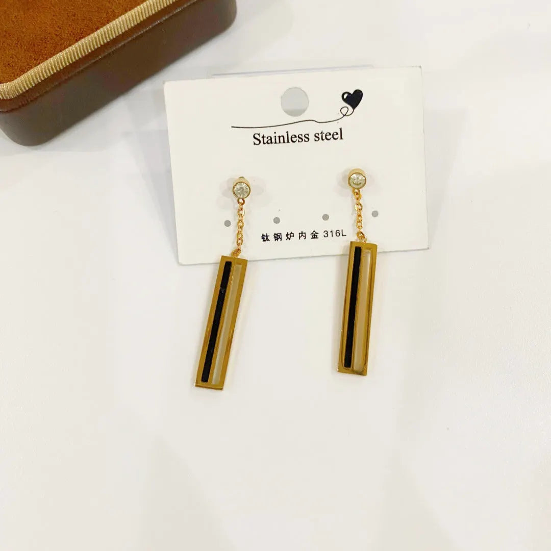 Modern Gold Bar Earrings
