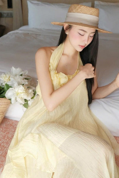 Halter Slim 3d Maxi Dress