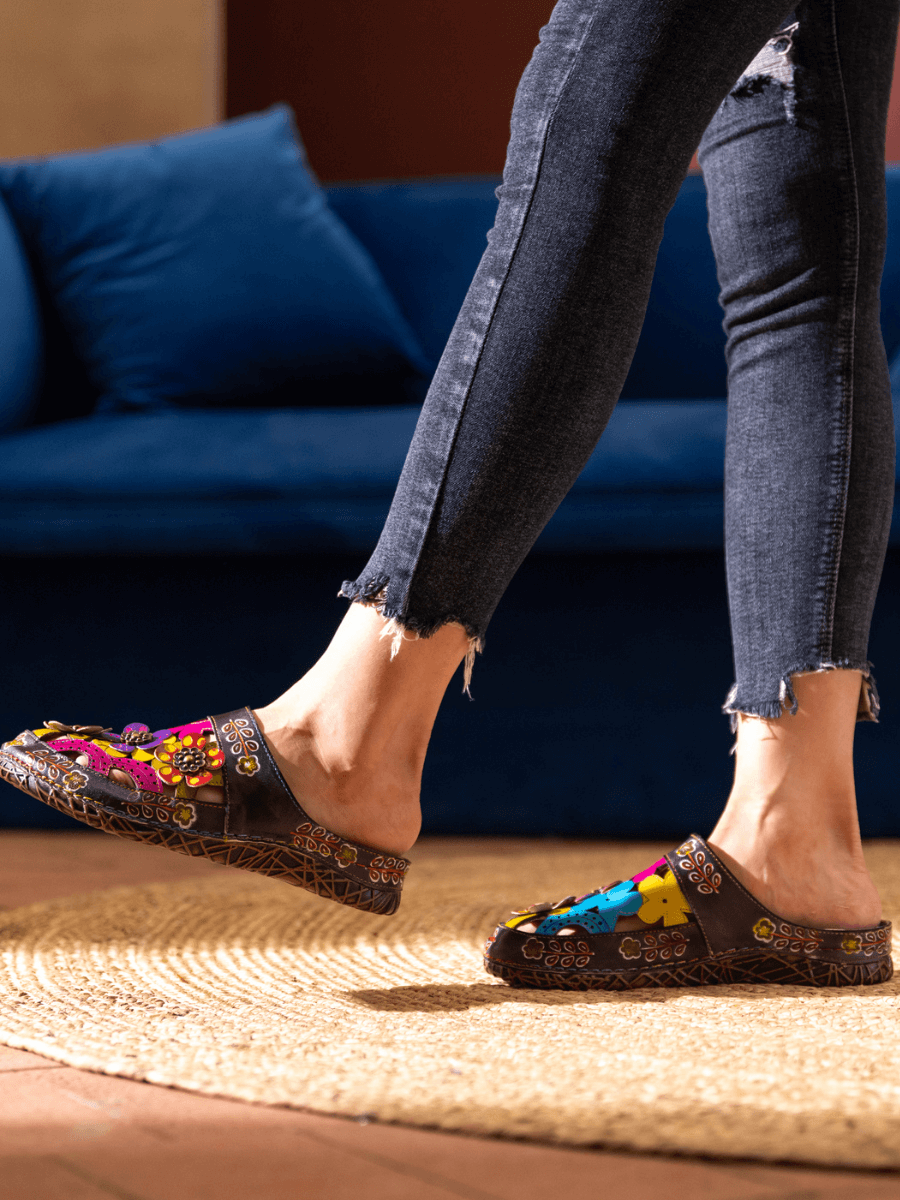 Soffia | Brickell Tropical Cut-out Leather Sandal