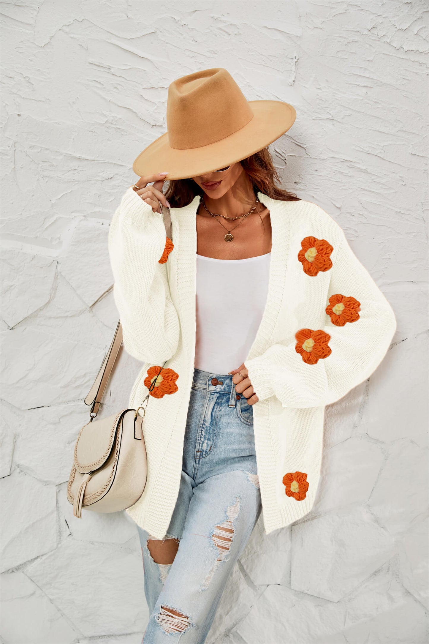 Fall in Daisy Oversized Knit Cardigan