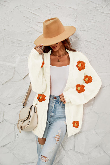 Fall in Daisy Oversized Knit Cardigan