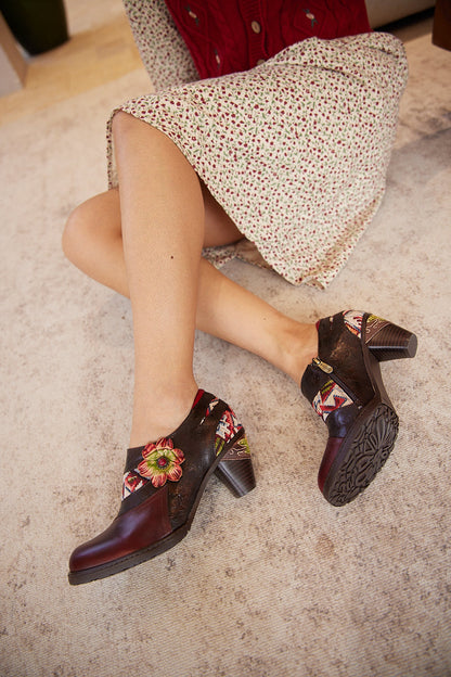 Soffia | Daisy Day Embossed Leather Pump