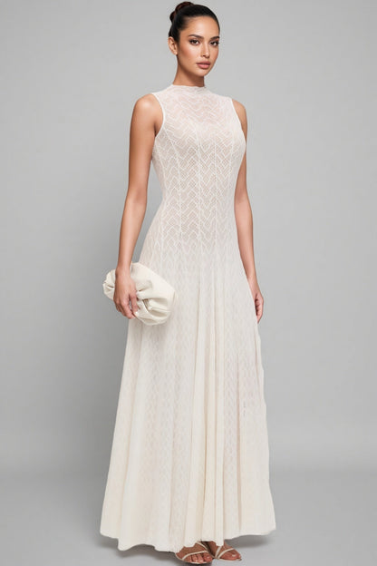 Lucas Pointelle Sleeveless Maxi Dress