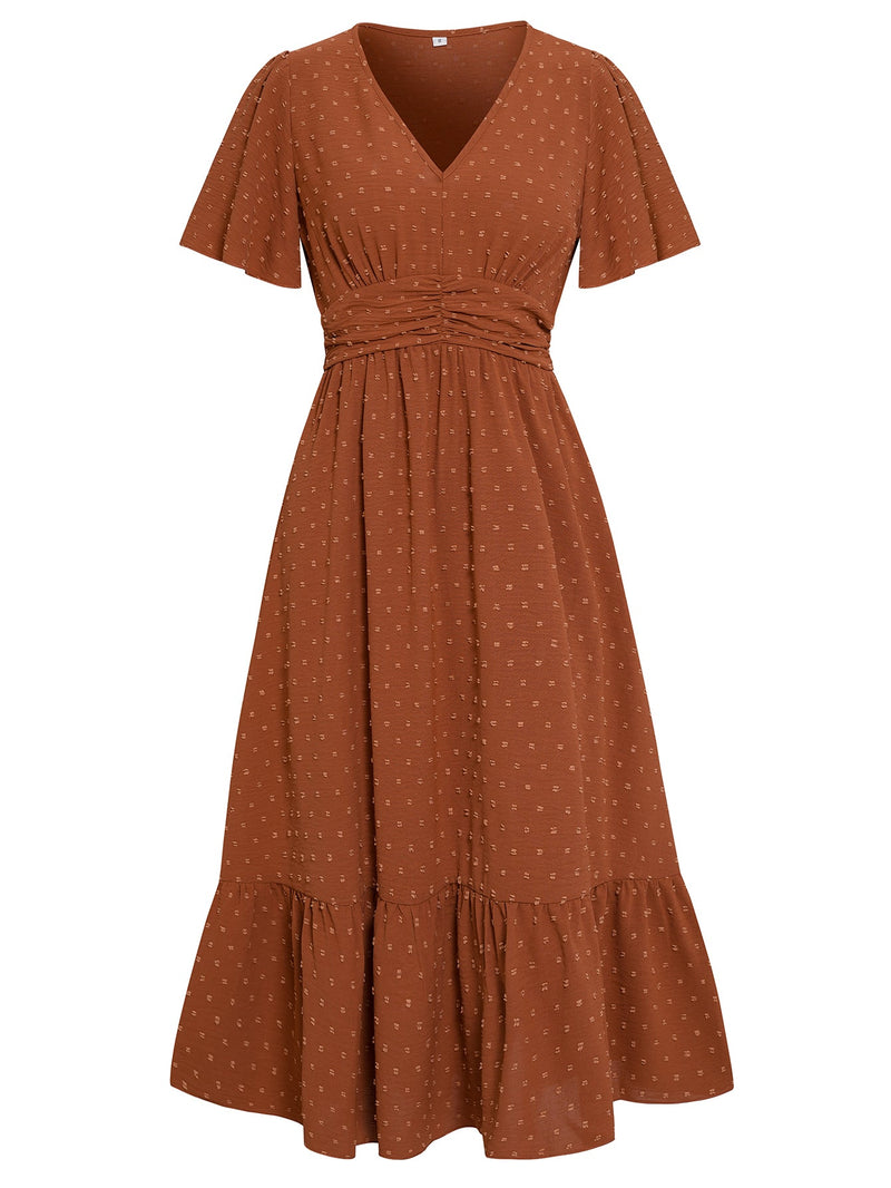 Sweetest One Poppies Short Sleeve Maxi Dress - Brick
