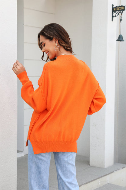 Stanton Crewneck Knit Sweater - Orange