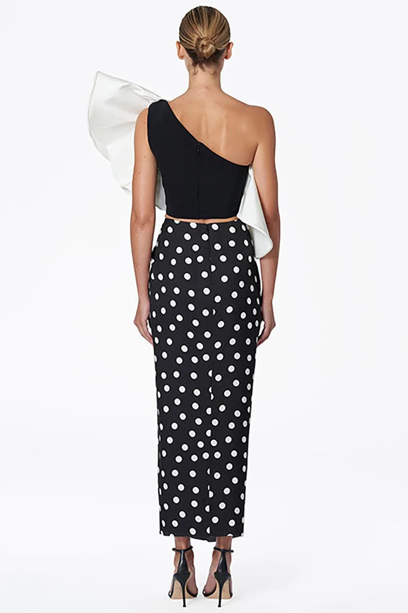 Bikini Set With Polka Dot Wrap Skirt