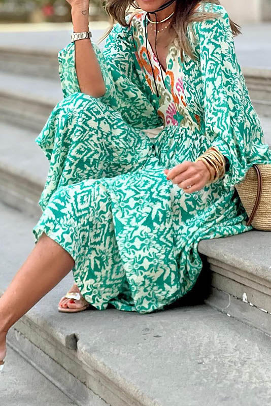 Summer V-neck Midi Dress