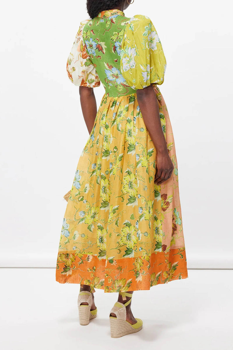 Interlude Puff Sleeve Midi Dress