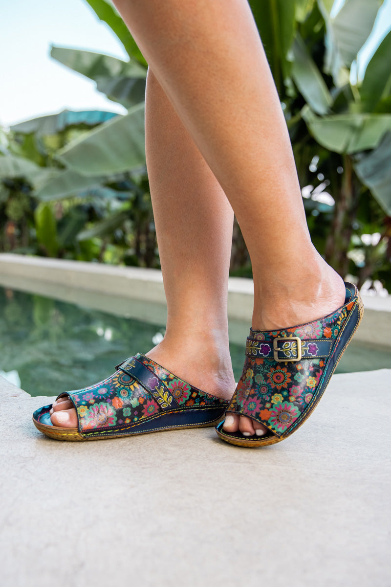 Soffia | Elsinore Printed Leather Sandal