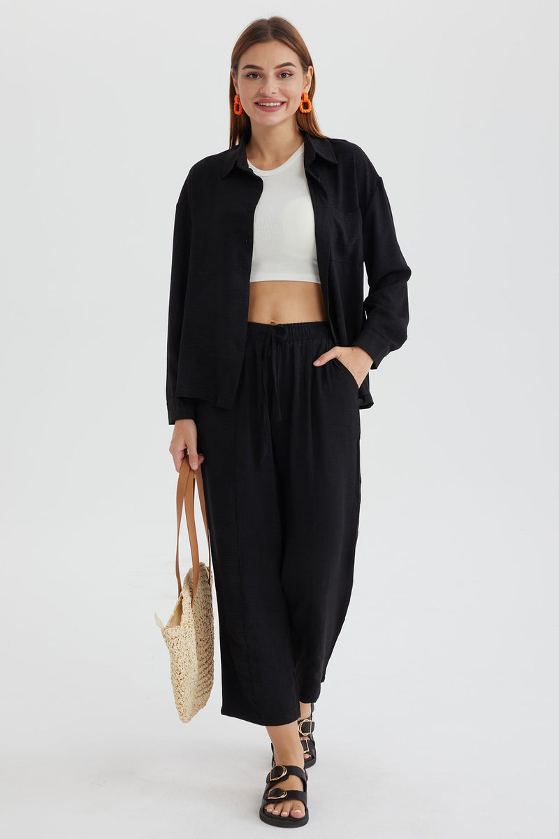 Long Sleeve Color Shirt Long Pants Set