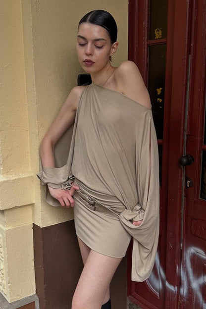 Wasteland One Shoulder Ruched Bodycon Mini Dress