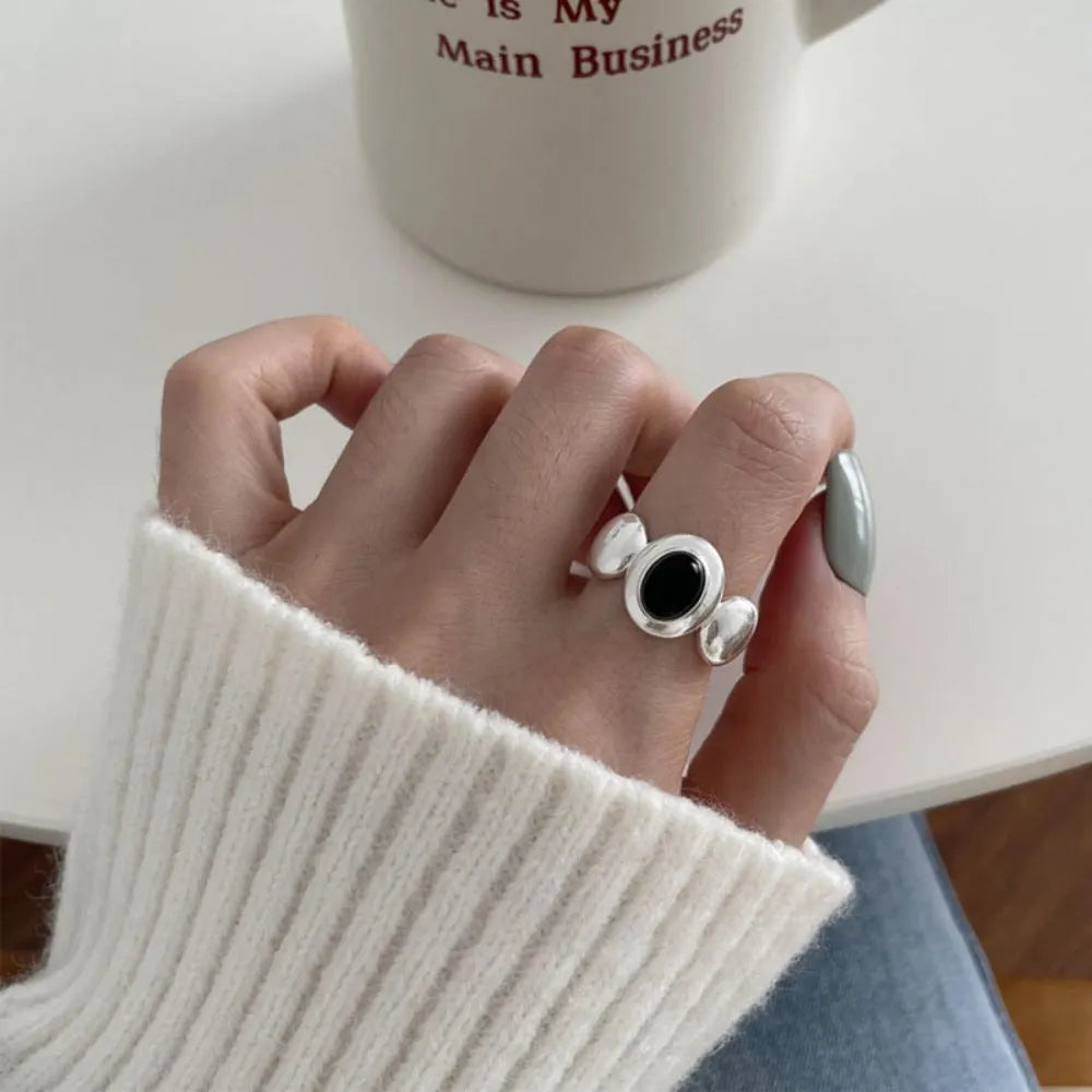 Minimalist Black Onyx Ring