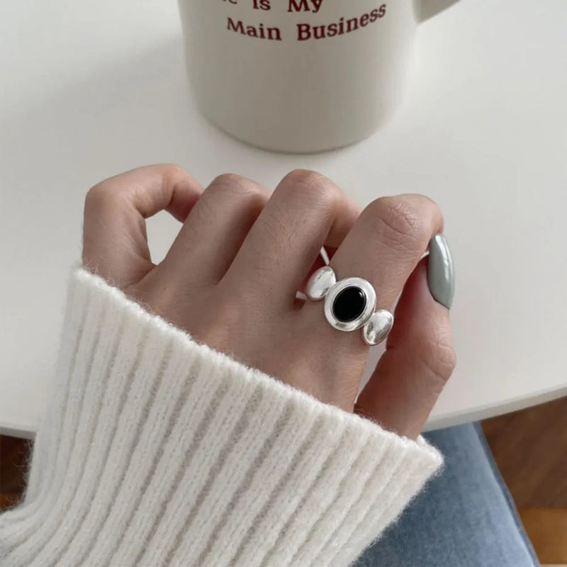 Minimalist Black Onyx Ring