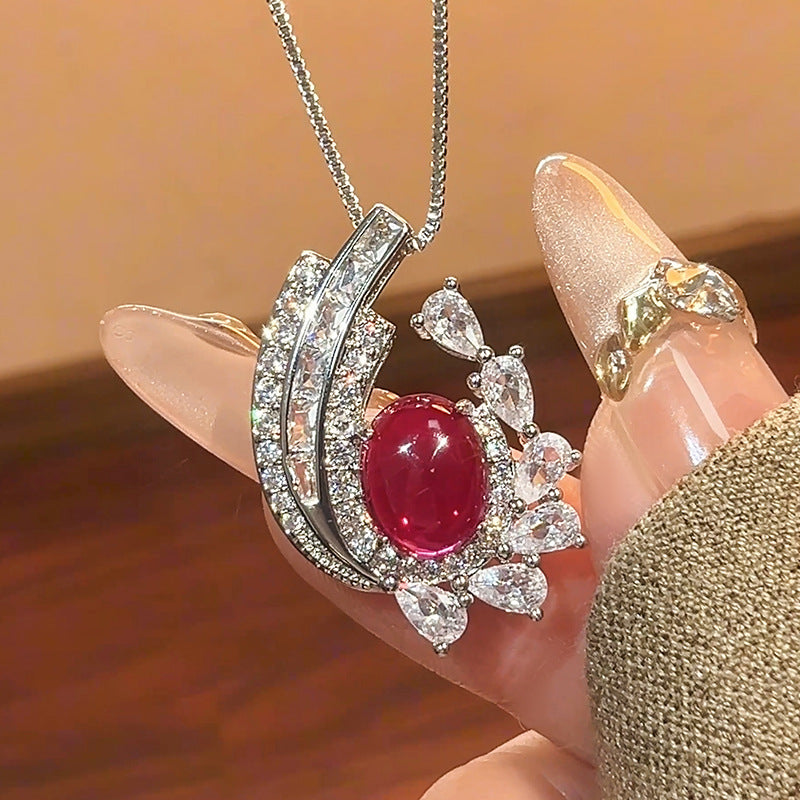 Elegant Ruby Diamond Necklace