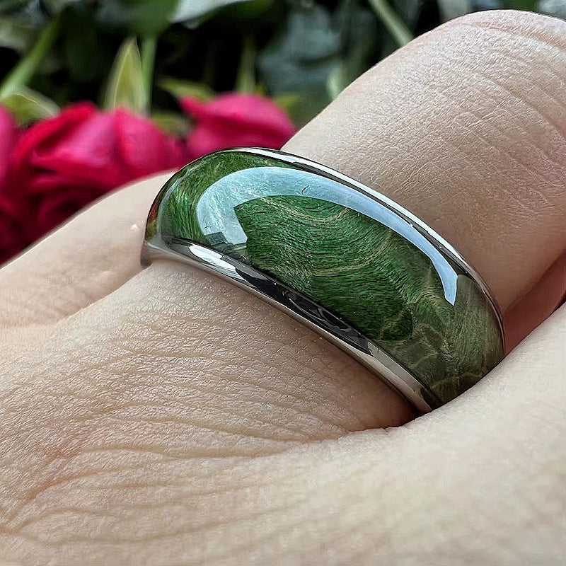 Polished Green Tourmaline Ring