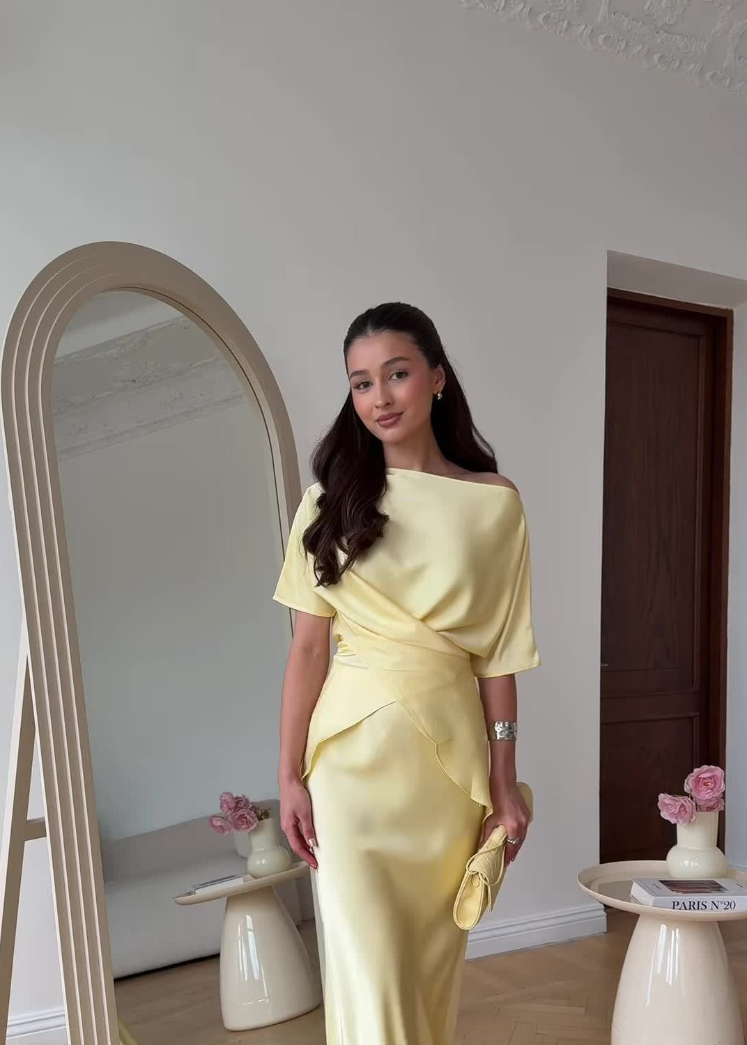 Sierra - Satin Two-piece Skirt and Blouse Set