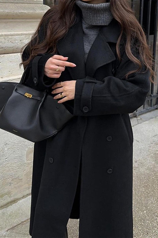 Color Longline Long Sleeve Overcoat