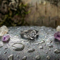 Vintage Irregular Blossom Zirconia Silver Ring