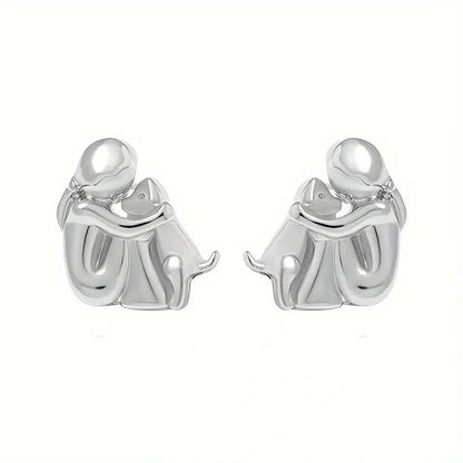 Silver and Gold Two-tone Hug Earrings
