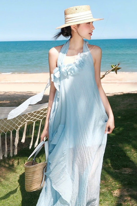 Halter Slim 3d Maxi Dress