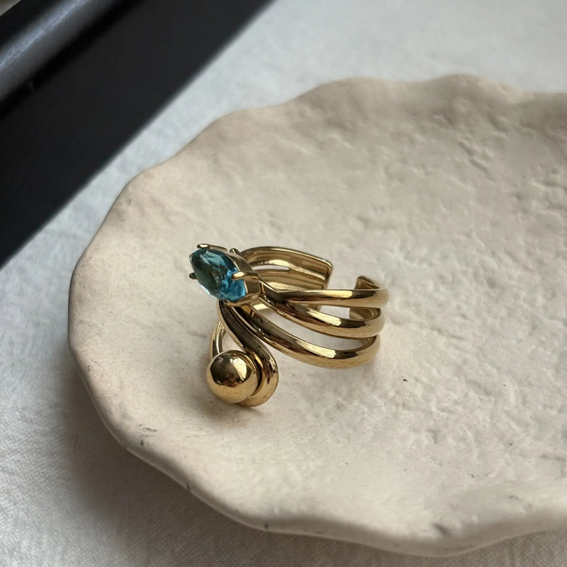 Vintage Topaz Gold Ring