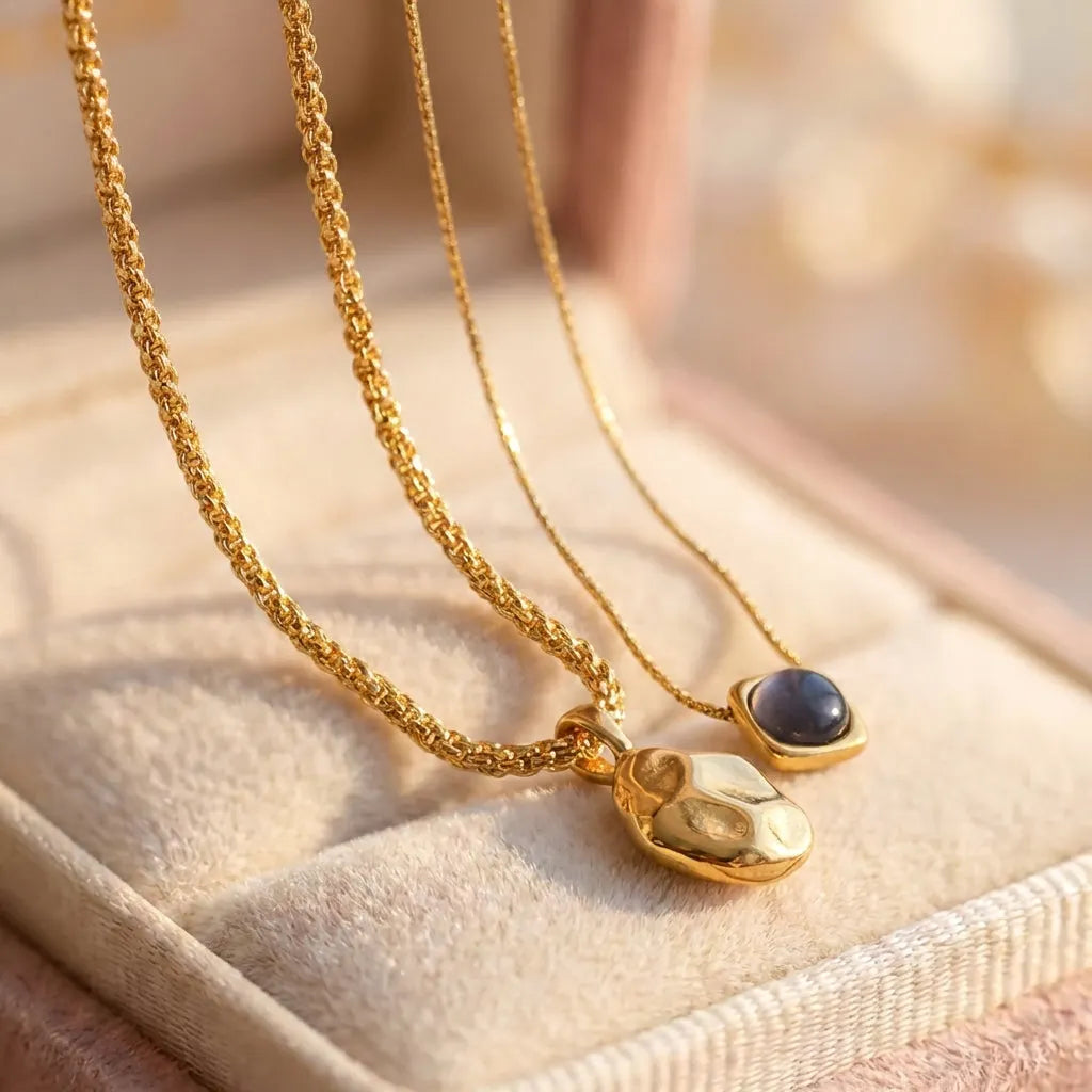 Natural Stone Double Layer Necklace