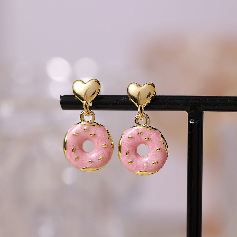 Sweet Pink Donut Earrings