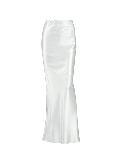 Satin High Rise Mermaid Maxi Skirt