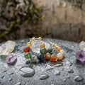 Elegant Stone Beaded Hoop Earrings