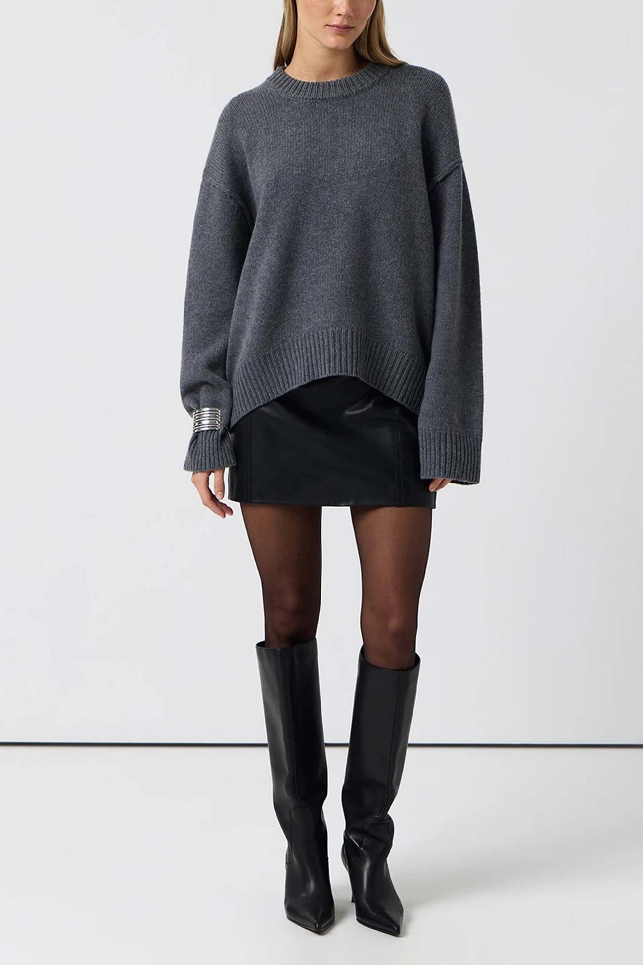 Round Neck Color Pullover Sweater