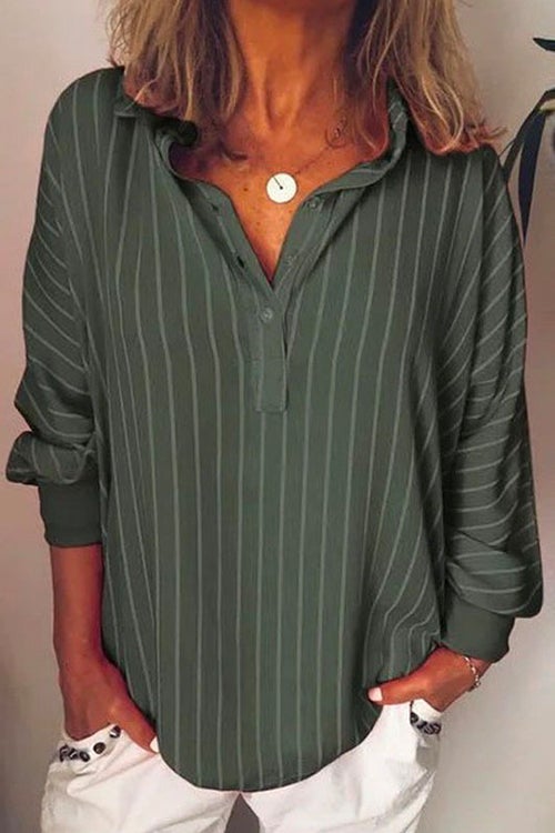 Joe V Neck Stripes Blouse Shirt