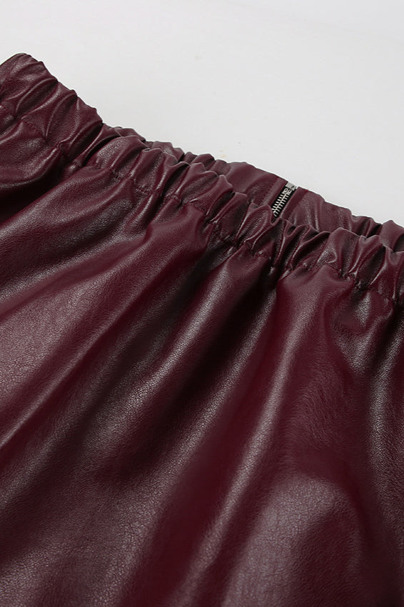 Burgundy Biker Coat