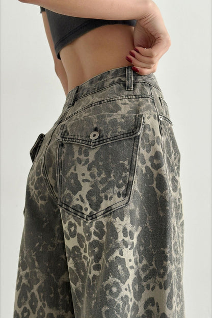 Leopard High Waist Wide Leg Pants